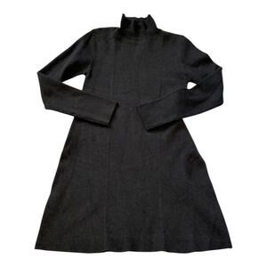 Zara Dark Gray Short Sweater Dress - Long Sleeve, Turtleneck - Medium - Like New